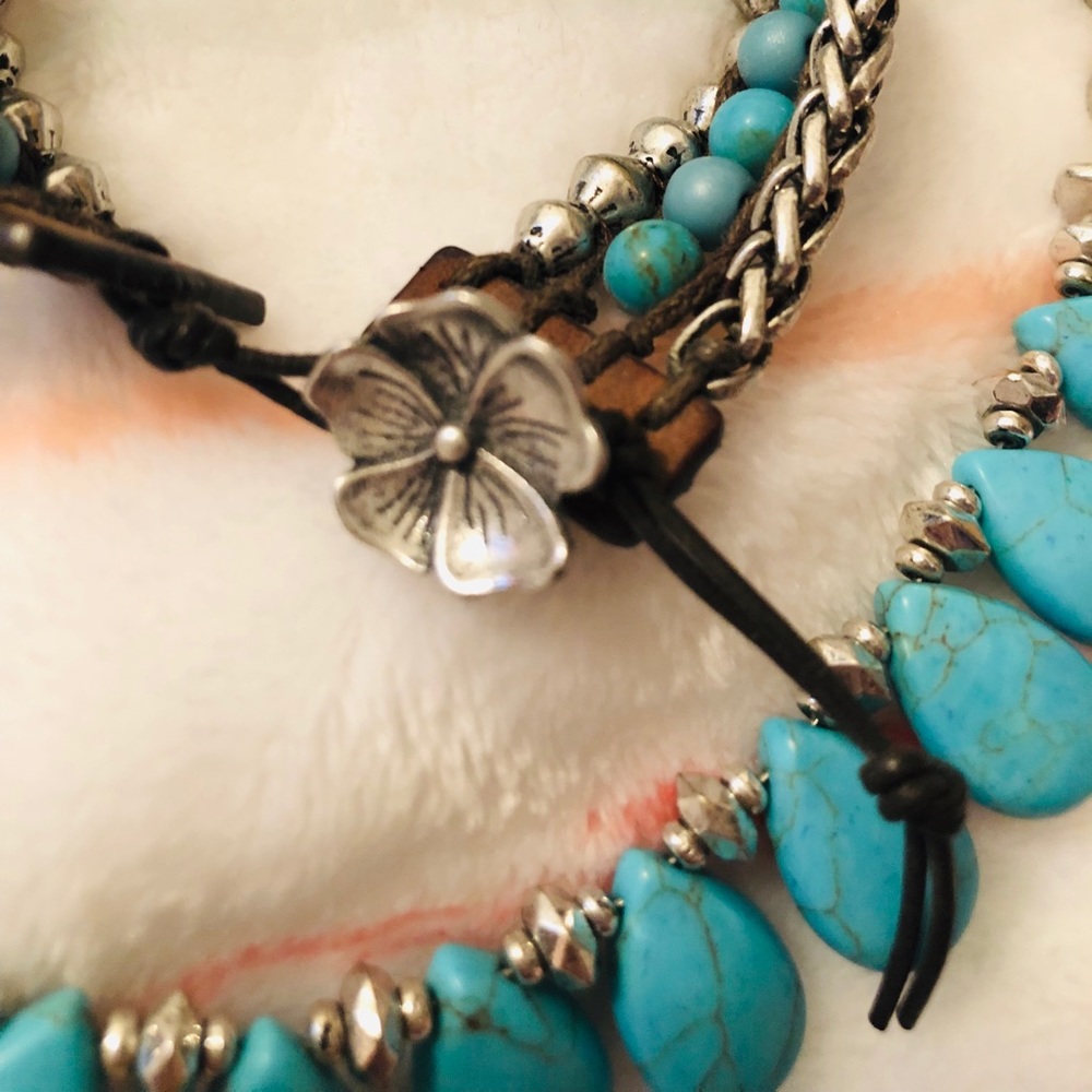 Turquoise Necklace/Bracelet Set - Picture 2 of 3